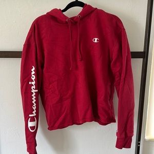 Red Champion Cropped Sweatshirt